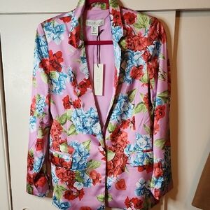 Rachel Zoe Vibrant Floral Blazer - Pink, Red, Blue